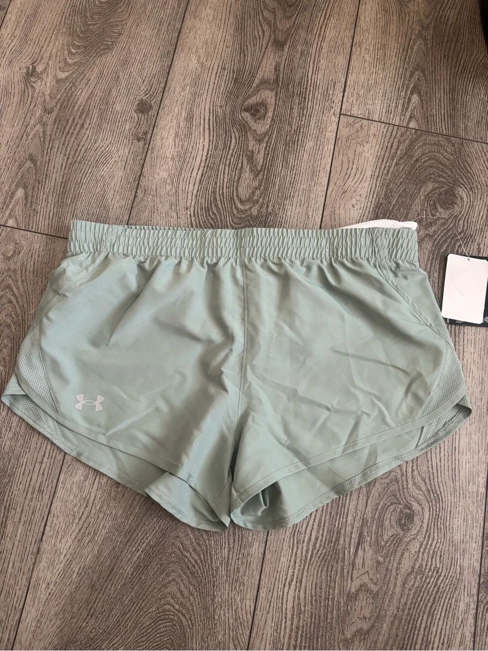 Under Armour girls Mint Green Performance Running Shorts